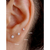 Trio Brinco Strass Prata com base de silicone segundo furo orelha Piercing cartela com 3 unidades Acessórios Moda - comprar online