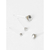 Trio Brinco Strass Prata com base de silicone segundo furo orelha Piercing cartela com 3 unidades Acessórios Moda - loja online