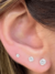 Trio Brinco Strass Prata com base de silicone segundo furo orelha Piercing cartela com 3 unidades Acessórios Moda na internet