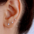 Trio Brinco Strass Prata com base de silicone segundo furo orelha Piercing cartela com 3 unidades Acessórios Moda na internet