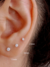Trio Brinco Strass Prata com base de silicone segundo furo orelha Piercing cartela com 3 unidades Acessórios Moda - comprar online
