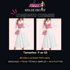 Modelagem Conjunto Chemise com corset e saia