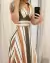 2020 listrado colorblock mergulho maxi vestido - comprar online