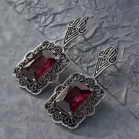 Brincos Charmosos – Quadrado Vermelho Brilhante Versátil/ JBR0013