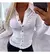 Imagem do VB24 - BLUSA ELEGANTE CASUAL PLISSADA DE BOTÕES MONOCROMÁTICA VERSÁTIL