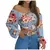 VB36 - BLUSA SEXY ELEGANTE ESTAMPADA TOP COM ARCO MANGA LONGA