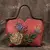 Imagem do BOLSA DE COURO GENUÍNO FLORAIS VINTAGE ARTESANAL EM COURO DE VACA/ COD.B31