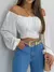 VB36 - BLUSA SEXY ELEGANTE ESTAMPADA TOP COM ARCO MANGA LONGA