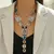 Colar Longo Vintage Feminino em Forma de Y, Estilo Boho Exagerado com Pingente Geométrico Elegante e Robusto/ Cod. JC0013 - comprar online