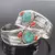 Pulseira Bangle Aberta Vintage – Ajustável, Pedra Ágata e Turquesa, Estilo Boho/ COD. JP0005