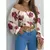 VB36 - BLUSA SEXY ELEGANTE ESTAMPADA TOP COM ARCO MANGA LONGA - loja online