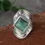 Anel Feminino Vintage Boêmio – Pedra Verde Quadrada, Prata Antiga, Gravura Clássica/ Cod. JA0011
