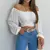 VB36 - BLUSA SEXY ELEGANTE ESTAMPADA TOP COM ARCO MANGA LONGA - ESSENZA D'LUXXE Moda & Acessórios 