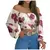 VB36 - BLUSA SEXY ELEGANTE ESTAMPADA TOP COM ARCO MANGA LONGA - comprar online
