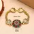 Pulseira Turca Retrô Dourada com Resina Vermelha — Joia Boêmia Romana Estilo Real Feminina/ Cód. JP0015 - loja online