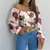 VB36 - BLUSA SEXY ELEGANTE ESTAMPADA TOP COM ARCO MANGA LONGA - loja online
