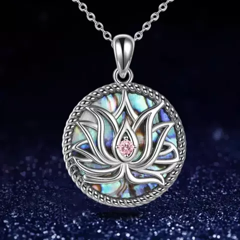 Colar Pingente Lotus Abalone Shell/ Cod. JC0011
