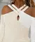 VB23 - TOP CASUAL TEXTURIZADO CRISS CROSS PULÔVER MANGA LONGA OMBRO À MOSTRA - loja online