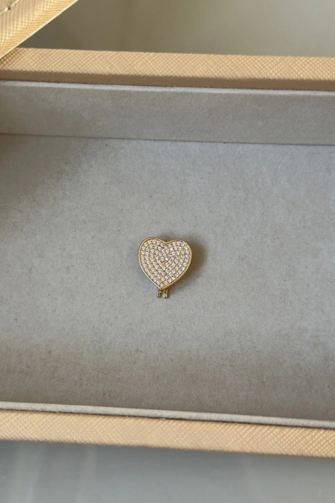 Charm Coração Cravejado Inteiro