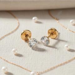 Aritos Strass Copita Gold - comprar online