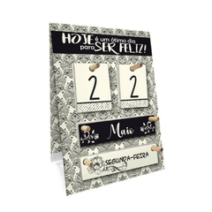 CALENDÁRIO PERMANENTE DE MESA ARABESCO PRETO - comprar online