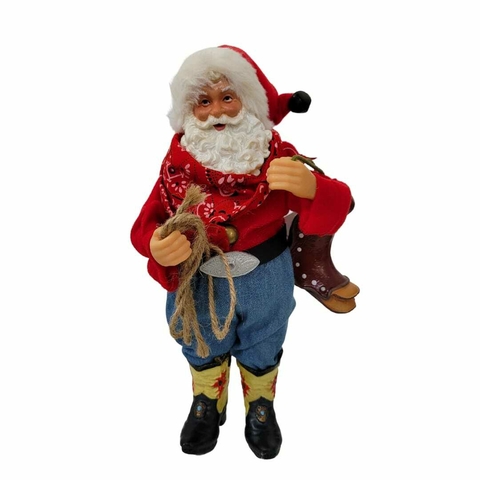 Boneco Papai Noel Cowboy 30cm