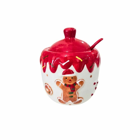 Açucareiro Natal C/ Tampa 9x12x9cm