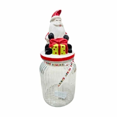 Pote de Vidro 900ml Natal C/ Tampa