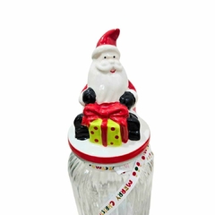 Pote de Vidro 900ml Natal C/ Tampa - comprar online