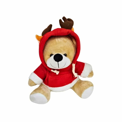Boneco Urso Natal Sentado Vermelho 23cm