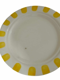Queijeira Páscoa Cerâmica Rosa com amarelo