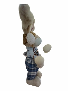 Coelho de Páscoa de decoração Macho em Pé azul Pelúcia 60 cm - loja online