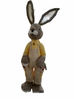 Coelho de decoração para Páscoa Macho em Pé Amarelo Sisal 24 x 91 cm - comprar online