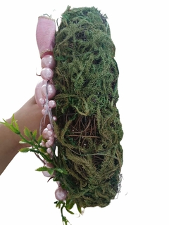 Imagem do Guirlanda De Páscoa com Coelho Palha musgo natural e plastico 30 cm