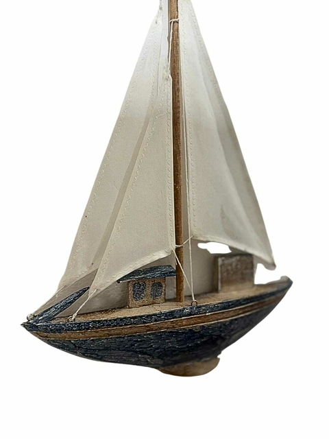 Veleiro De Parede Patina Azul 33 x 45