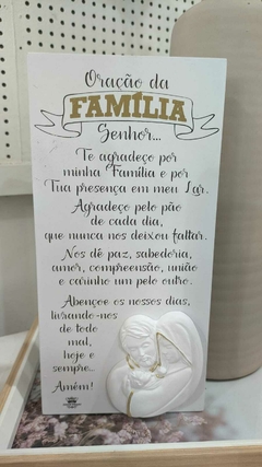 PLACA DE MESA ORAÇÃO DA FAMILIA 25 cm - loja online