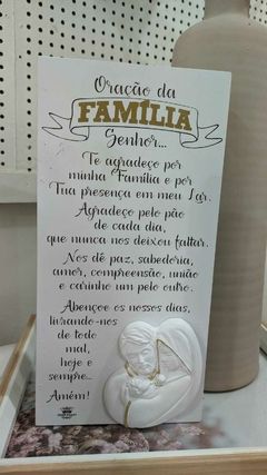 PLACA DE MESA ORAÇÃO DA FAMILIA 25 cm - Toko Artesanato e Decorações