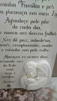 PLACA DE MESA ORAÇÃO DA FAMILIA 25 cm - comprar online