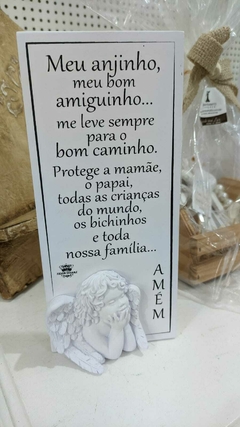 Placa de Mesa Meu anjinho com oração 22 cm - Toko Artesanato e Decorações