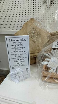 Placa de Mesa Meu anjinho com oração 22 cm
