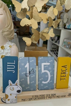 CALENDÁRIO PERMANENTE DE MESA CACHORRO ... PET CORAÇÃO - loja online
