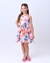 Vestido Infantil Colorido com Estampa de Flores na internet