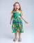 Vestido Infantil Verde com Estampa Jardim Encantado