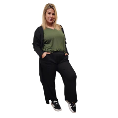 Conjunto Lanilla Saco y Palazzo Talle Grande - Moda para Mujeres de Talles Amplios - Moorea Online Mayorista