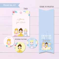 kit imprimible cumpleaños de princesas
