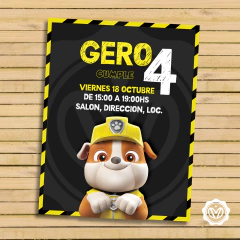 Invitacion Digital Paw Patrol Rubble