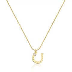COLAR VENEZIANA DE 45 CM FERRADURA FOLHEADO A OURO 18K