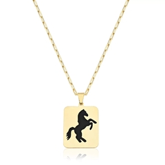 COLAR MASCULINO CARTIER DE 60 CM COM PINGENTE CAVALO-HORSE