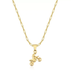COLAR CARTIER MASCULINO DE 60 CM COM PINGENTE DE MOTO