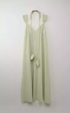 VESTIDO MIDI DE ALÇA C/CINTO FOLHA - loja online